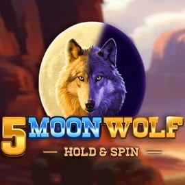 5 Moon Wolf slot logo by Apparat Gaming at Vegazone Casino5 Moon Wolf
