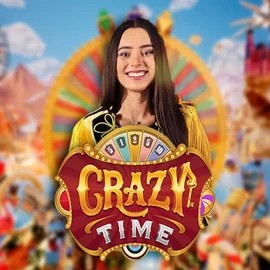 Crazy Time slot logo by Evolution at Vegazone CasinoCrazy Time